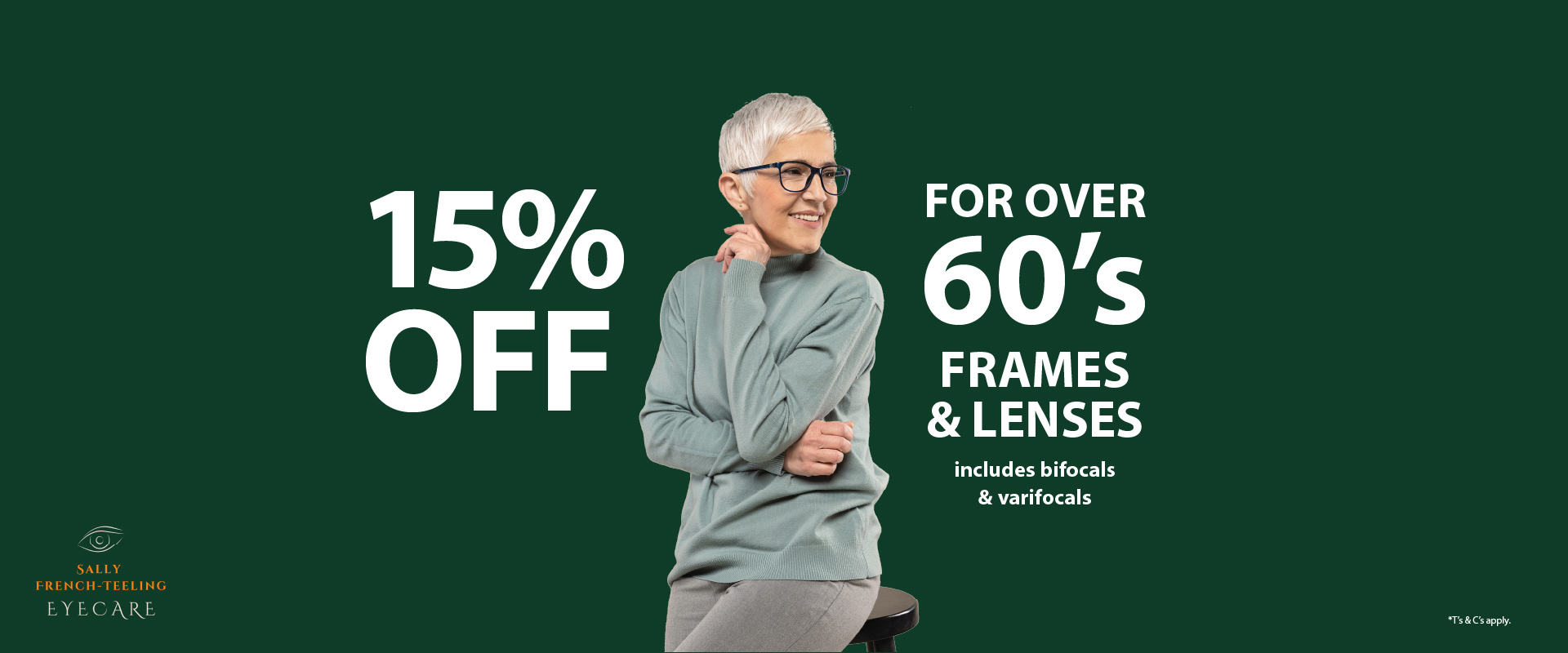 15% off over 60s banner