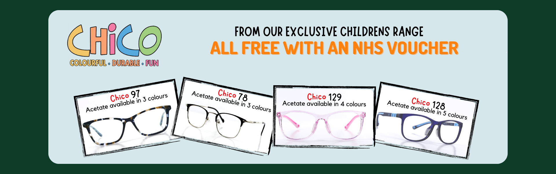 chico - childrens frames offer